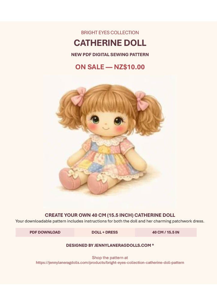Bright Eyes Collection - Catherine Doll Pattern – Jennylaneragdolls.com