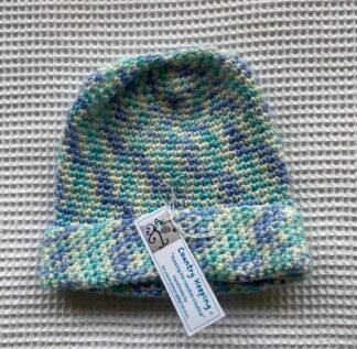 Beanie - aqua and purple