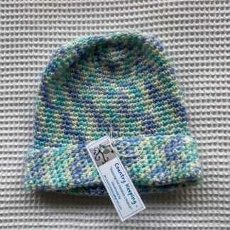 Beanie - aqua and purple