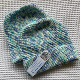 Beanie - Twin set - aqua and purple