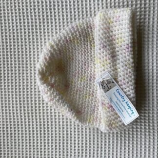 Beanie - white and lilac