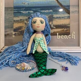 Handmade rag doll NZ Mermaid